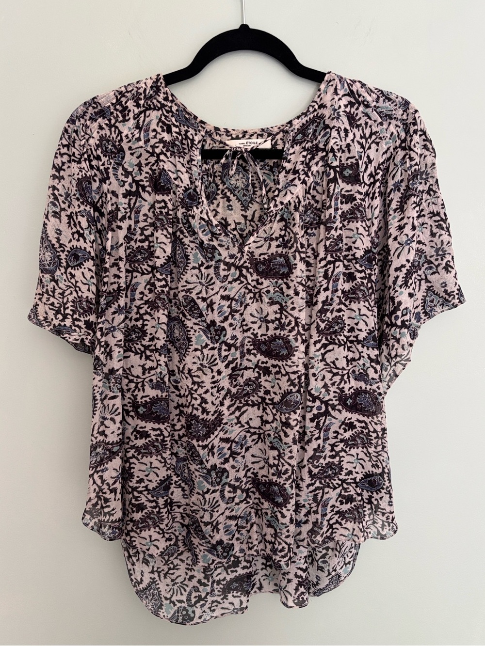 Isabel Marant Etoile Nesyla Short Sleeve Paisley Boho Blouse (Size 38/ US 6)